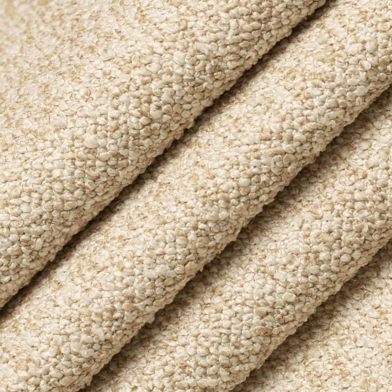 Natural Made in America Boucle Textured Upholstery Fabric by The Yard - SKU: Marisol Sand
